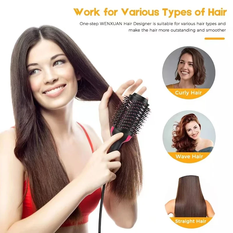 

2 IN 1 One Step Hair Dryer Hot Air Brush Hair Straightener Comb Curling Brush Hair Styling Tools Hair Dryer Brush Styling Tools