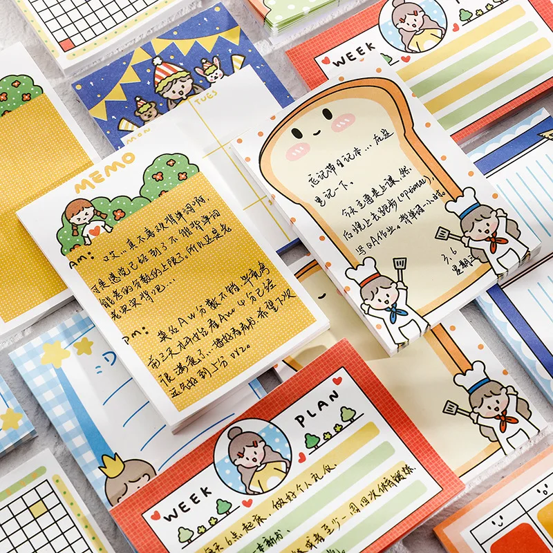 

50 Pcs/Lot Kawaii Sticky Notes Cute Memo Pad Notepads Scrapbooking Diary Stationery Sticker For Notes School Supplies 012