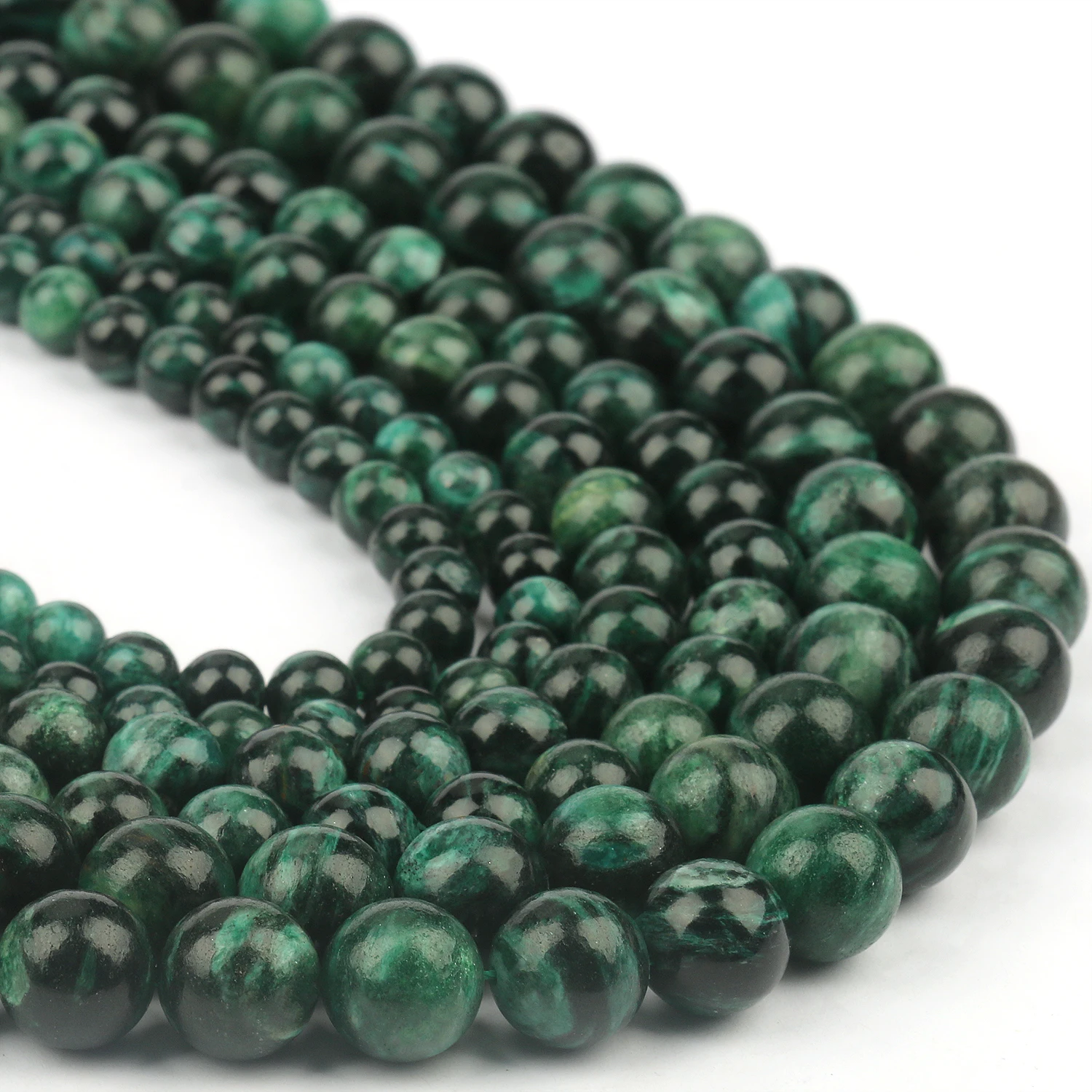 Бусины из натурального камня с зелеными изумрудами АА для изготовления