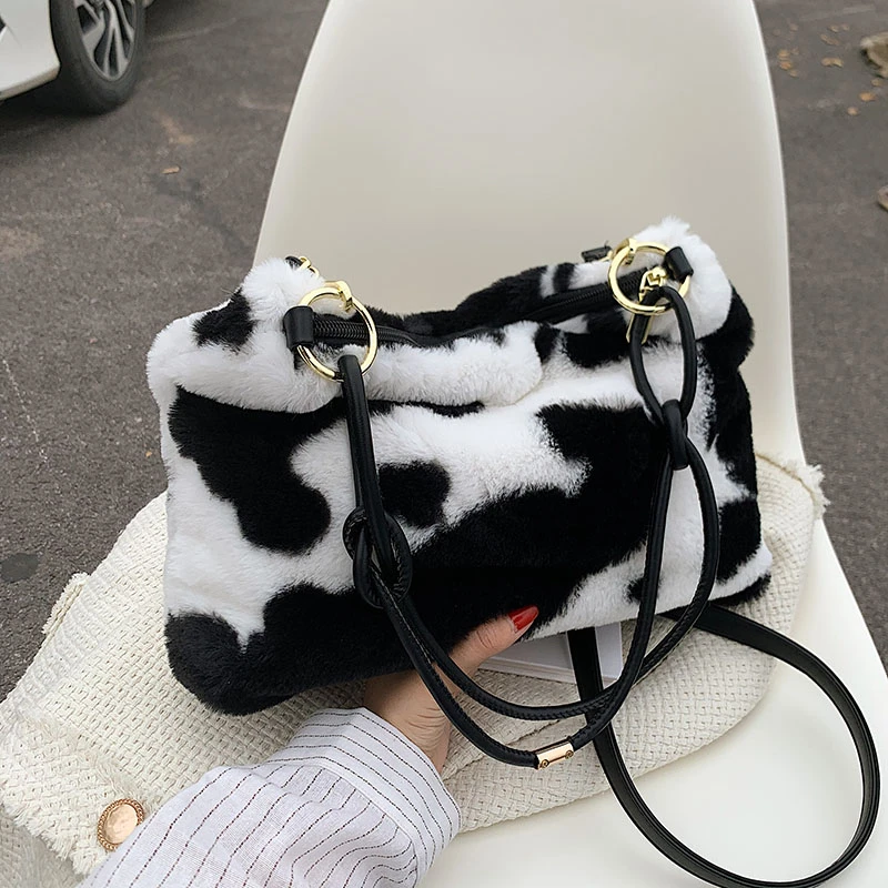 

New Korean Version Of Foreign Style Women's Commuter Shoulder Bag 2021 Cow Pattern Thousand Bird Lattice Leopard Fashion Bag