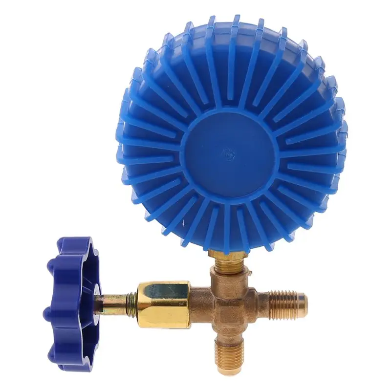 

220PSI Air Conditioning Refrigerant Recharge Pressure Gauge Manometer BLUE RED COLOR 1/4" 12.5cm *8c m