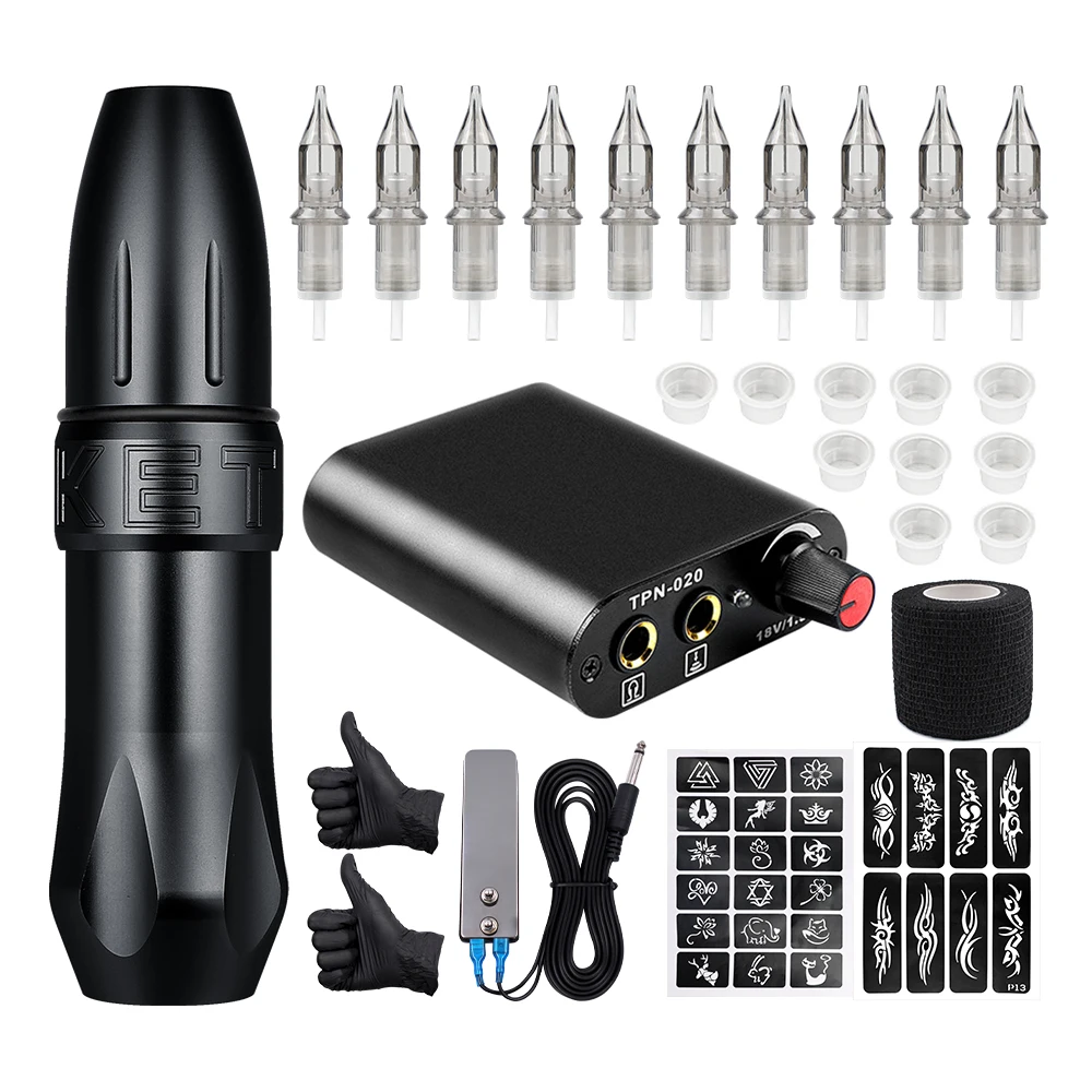 

Professional Tattoo Machine Set Rocket Pen Tattoo Gun Needle Sets Permanent Makeup Machine Accessories Body Art Tattoo Supply