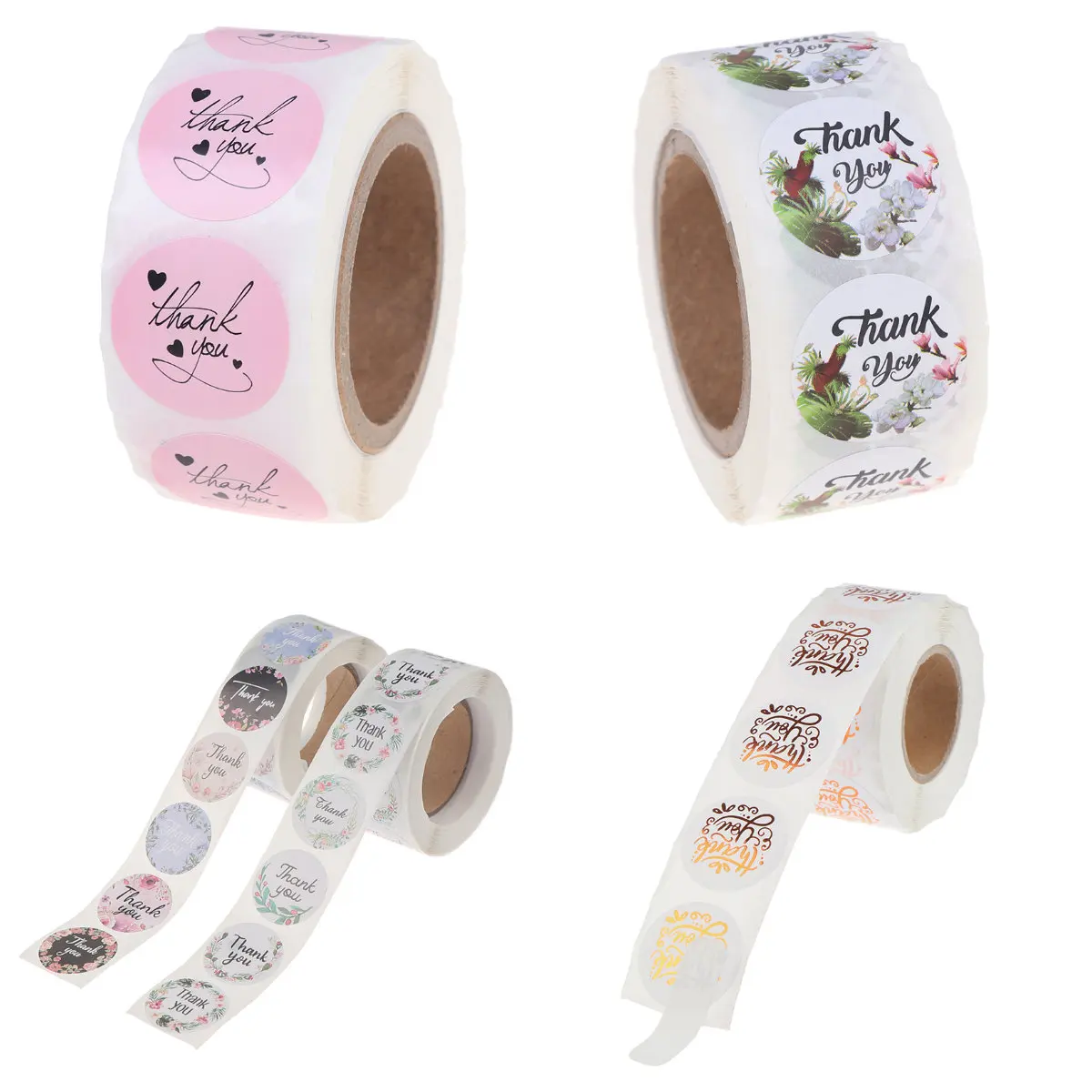 

500Pc/Roll Pink Label Stickers Gold Thank You Sticker Scrapbooking For Wedding Gift Card Business Packaging Stationery Sticker