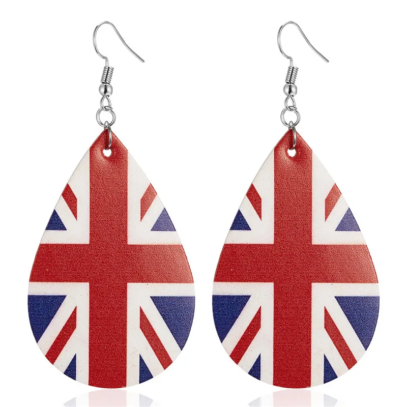 Женские серьги из искусственной кожи спортивные Футбол с немецким флагом