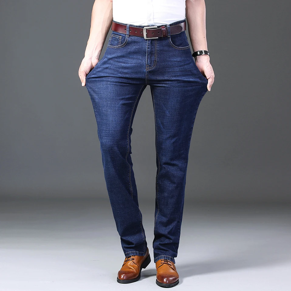 Джинсы NIGRITY мужские прямые повседневные модные брюки из денима синий черный цвет