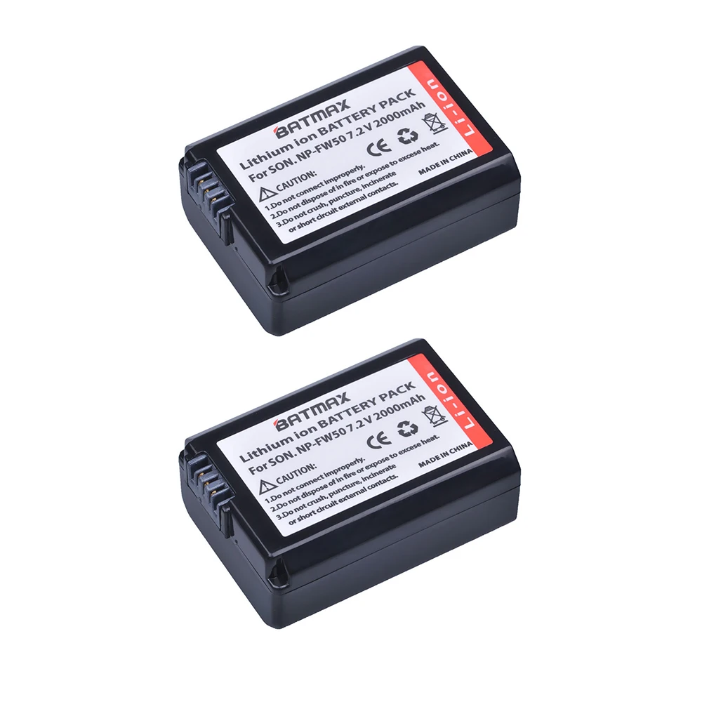 2 шт. аккумуляторы 2000 мАч для Sony Alpha a33 a35 a37 a55|np fw50|np fw50 batteryfw50 battery |