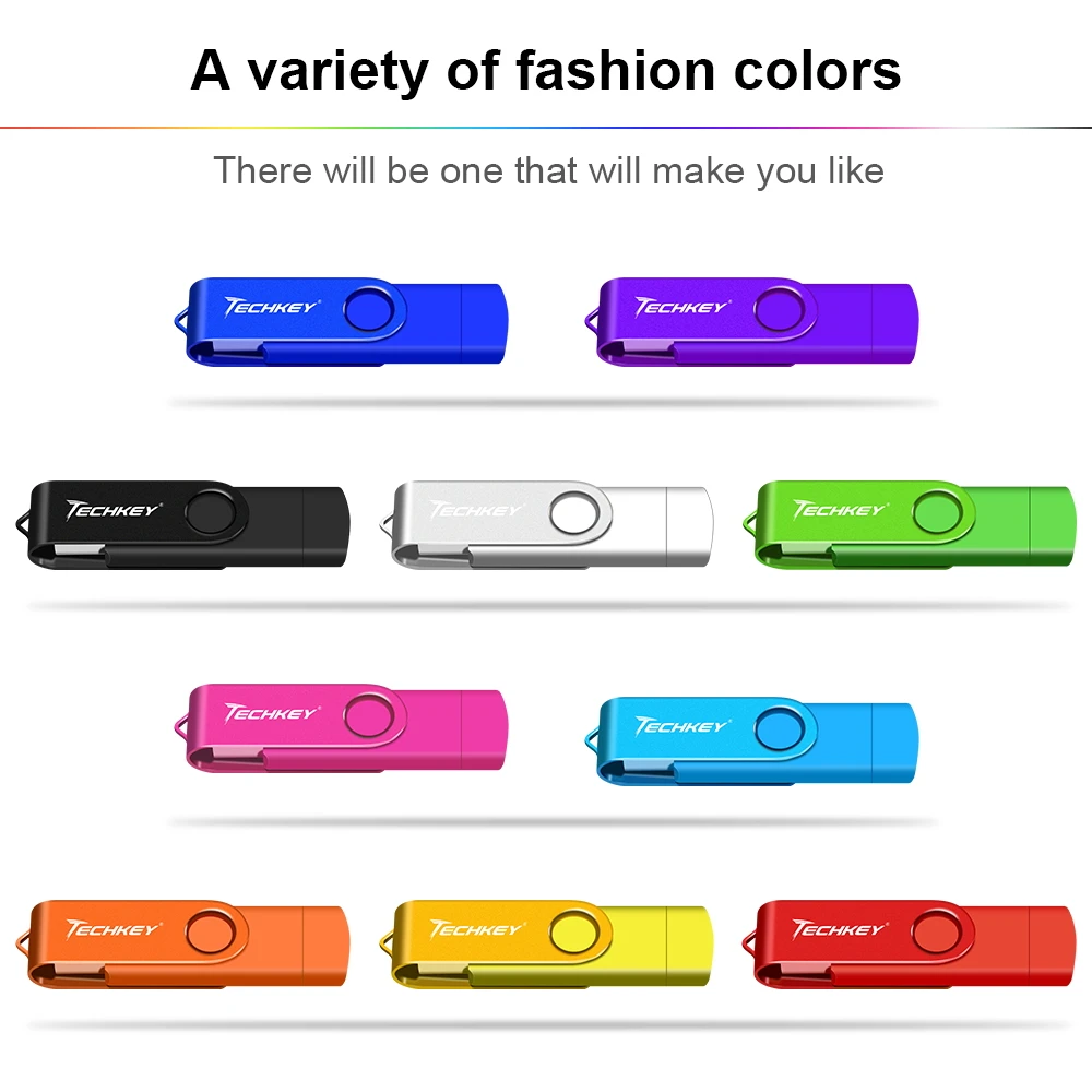 Techkey OTG флеш-накопитель 8 ГБ 16 32 2 0 otg memoey stick Настройка логотипа pc loptop phone cel usb флешка