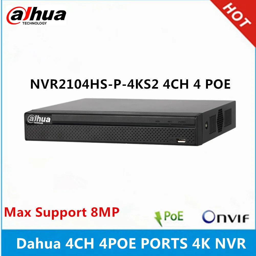 Dahua 4 шт. IPC HDW4233C A Встроенный микрофон 2MP ip камера и NVR2104HS P 4KS2 4CH с портами POE