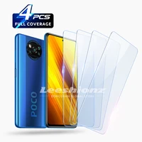 4pcs tempered glass for xiaomi poco x3 m2 pro nfc gt m3 f2 screen protector on xiaomi poco x3 pro gt nfc m3 tempered glass film
