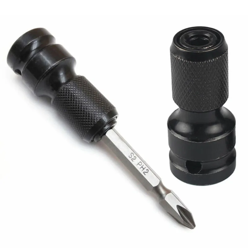 

1/2inch Square Female Drive To 1/4inch Hex Shank Socket Converter Adapter Quick Release Impact High Quality