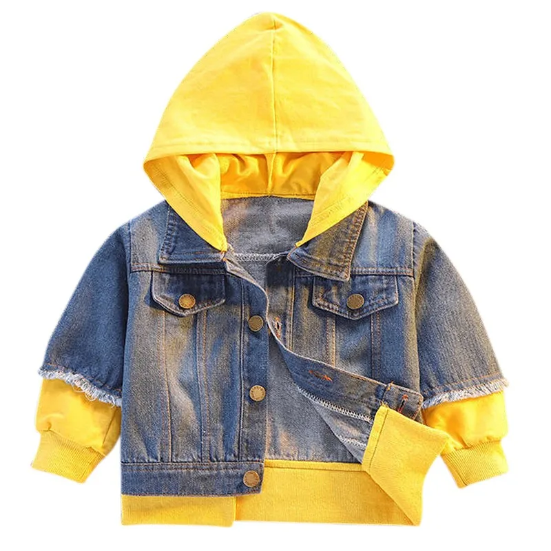 Джинсовая куртка для маленьких мальчиков осенне зимние куртки пальто детская
