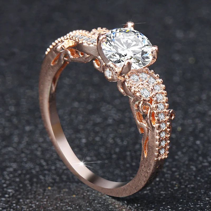 Классическое Обручальное кольцо из серебра 925 пробы с фианитами в стиле ретро Bague