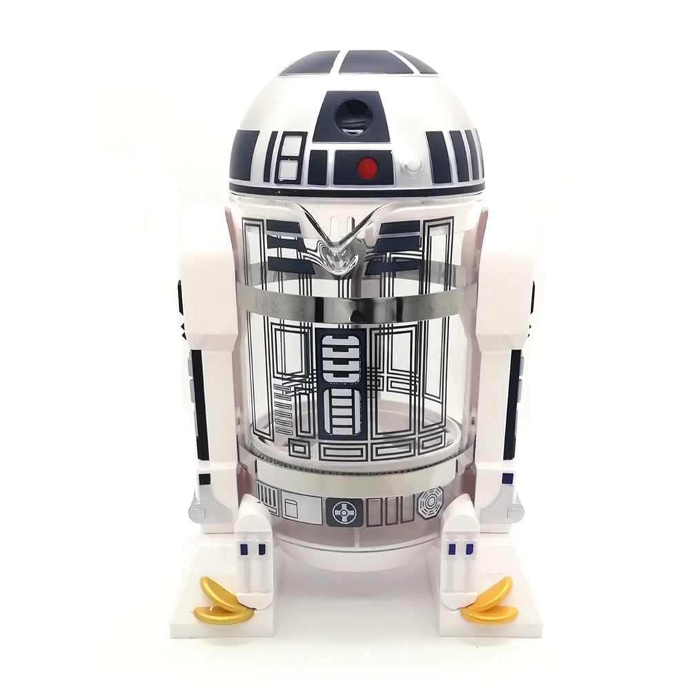 

Free Shipping R2D2 Robot Shape Water Kettle 960ML Glass French Press Creative Tea Pot Best Choice Gift Color Box Packaging