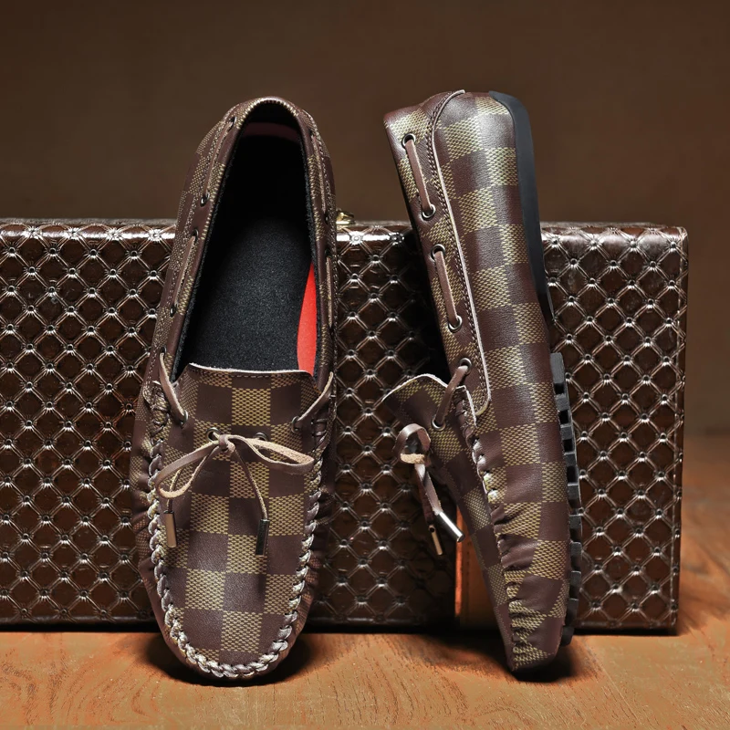 Мужские туфли из натуральной кожи роскошные брендовые 2021 Повседневные слипоны