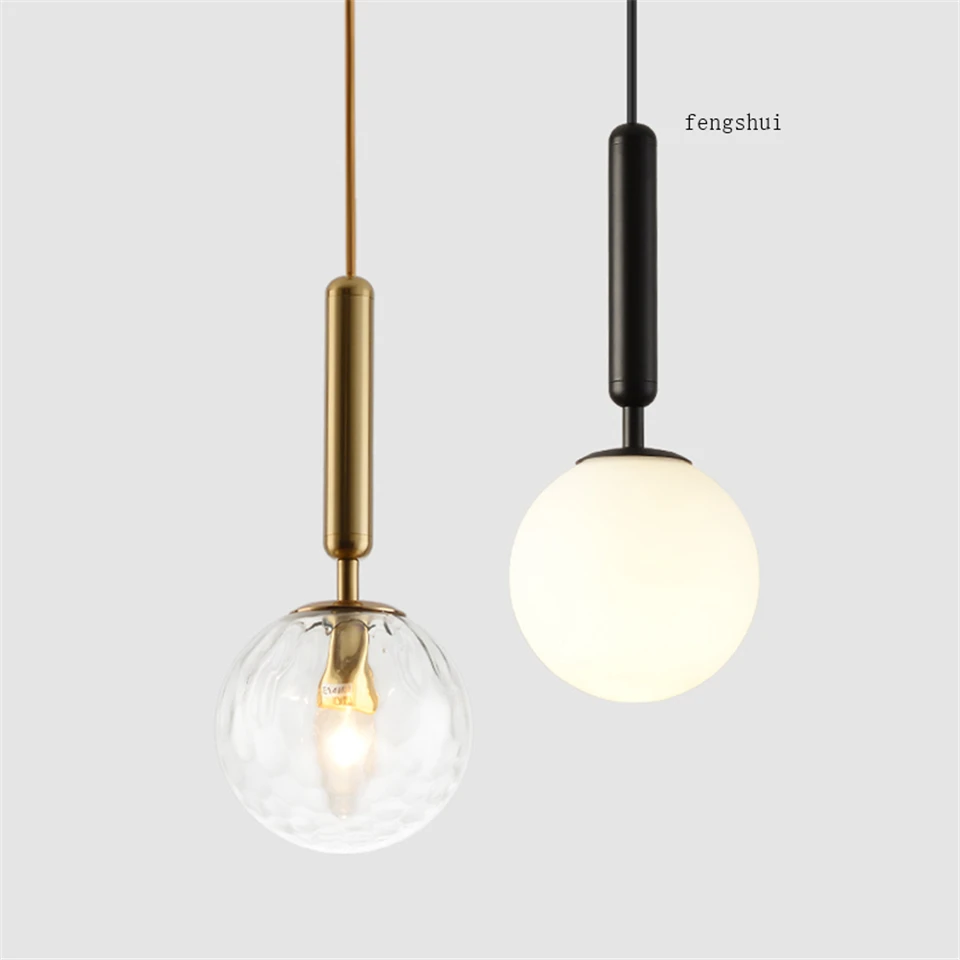 Современные металлические стеклянные светодиодные подвесные светильники в