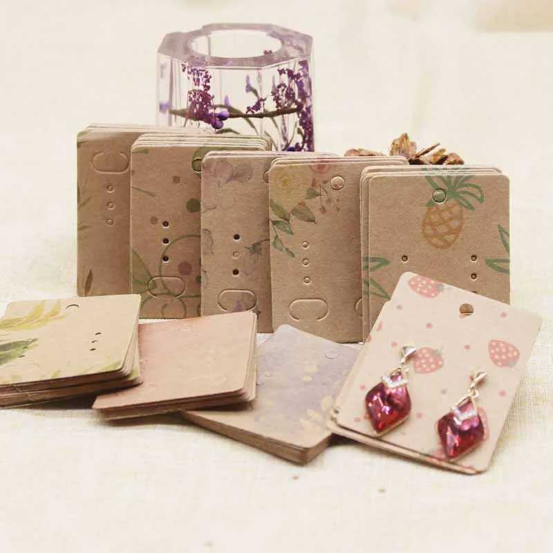 Бумажные карточки для упаковка серег с цветочным узором 5x6 5 см 50 шт. | Украшения и