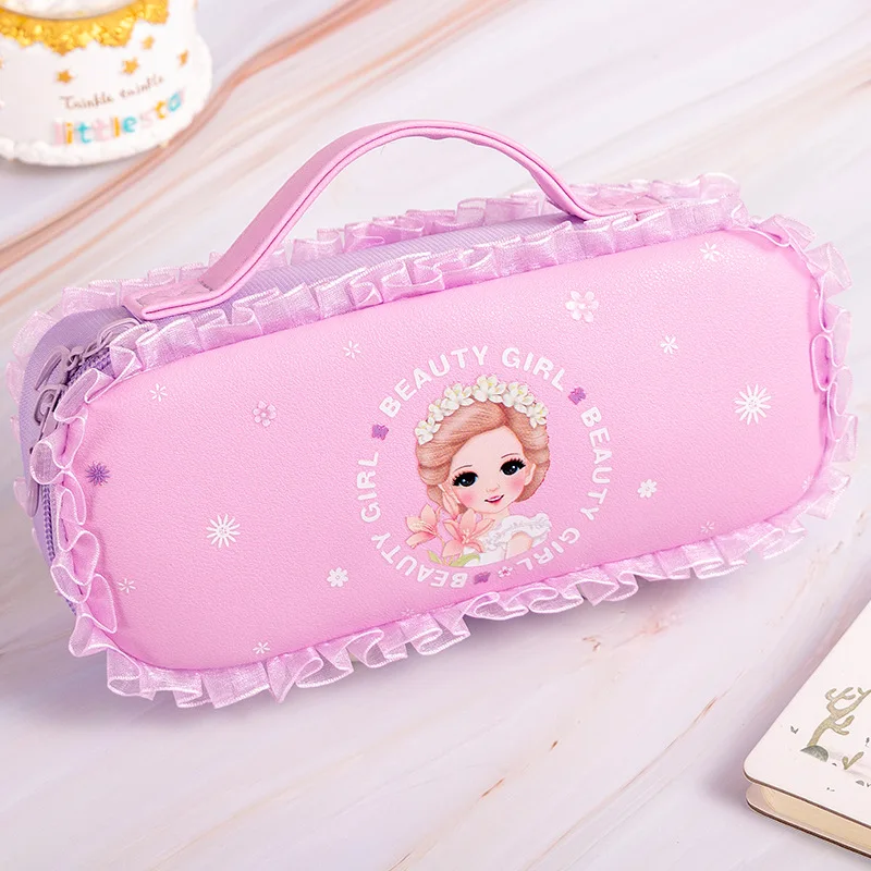 Kawaii карандаш Принцесса чехол сумка милый кружевной пенал для девочек большой
