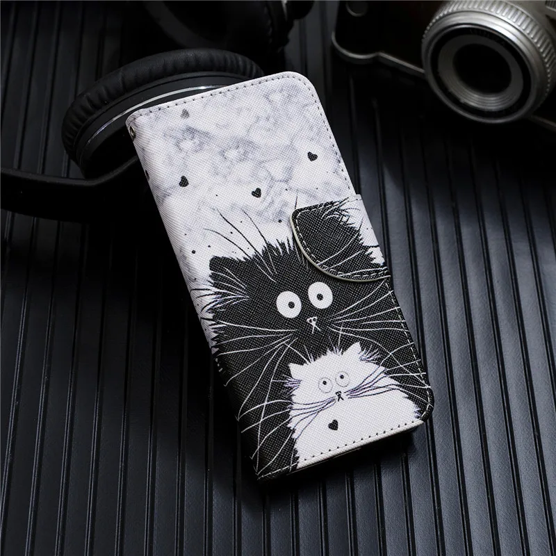 Black Cat Милый Кот Единорог бабочка чехол-портмоне с откидной крышкой чехол на Xiaomi mi A3 A1 A2 Lite Red mi 8A 7A 6A 4X Go Red mi фотокамеры мгновенного действия 8 7 6 Note 8, 8, 7 6 5 4X - Color: Black Cat