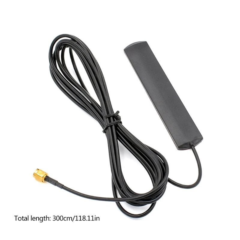 

4G GSM Antenna 700-2600MHz Glued Strip Patch SMA Male Connector Aerial 3-Meter Length Cable Adhesive Mount for Car Vehicle