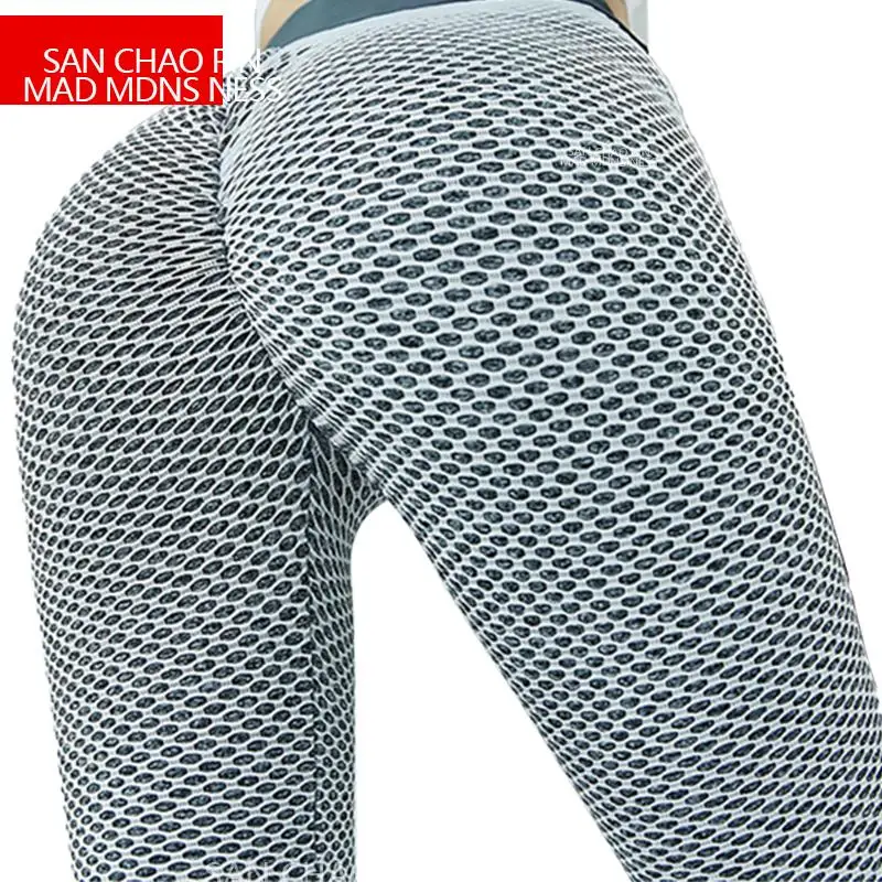 

Seamless Pants Grid High Waist Fitness Legging High Stretch Sport Pants Nylon Workout Casual Pants Women