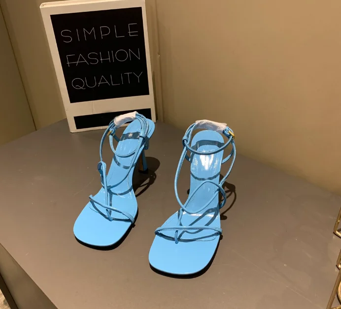 

French simple high heels women's stiletto single shoes spring and summer 2021 new all-match square toe sandals