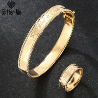 glitter me bracelet ring sets for women copper bracelet letters bangle ladies bangles rings suits luxury jewelry designers gold