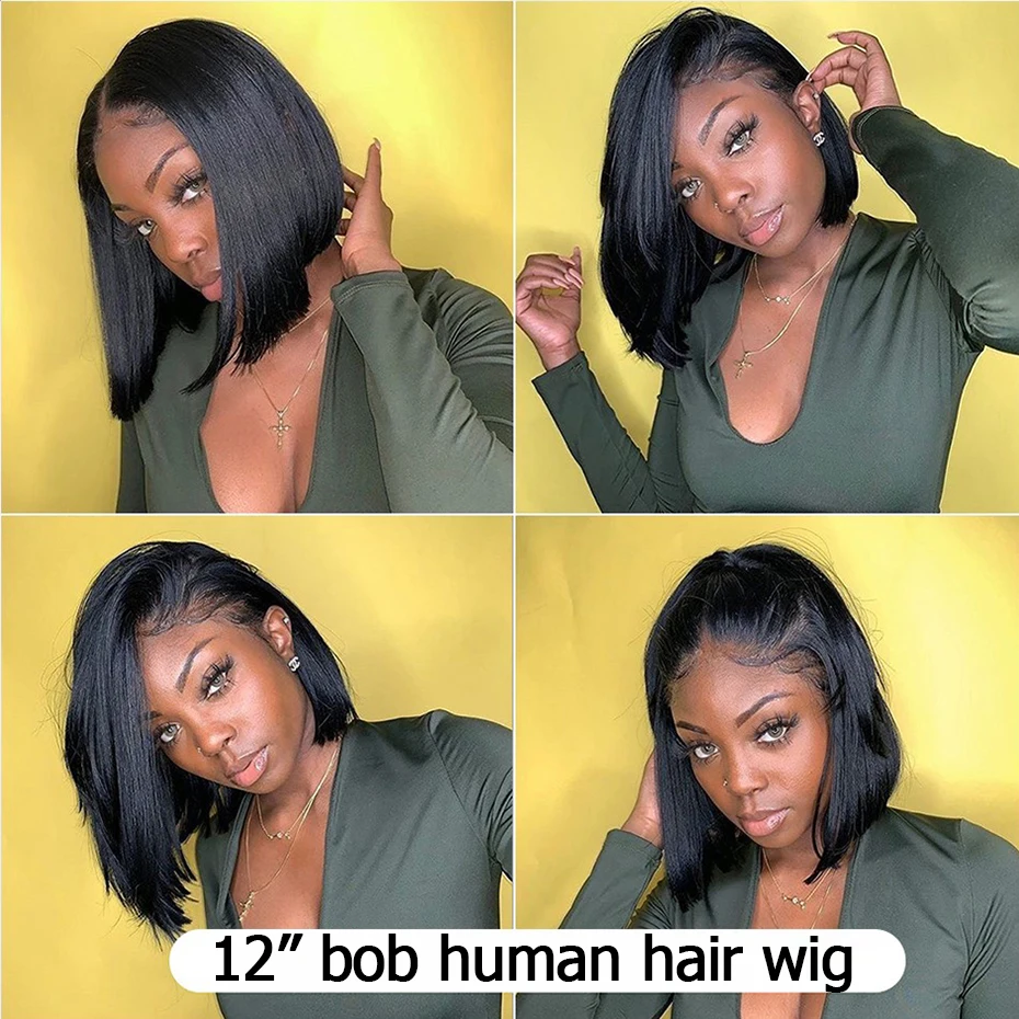 

4x4 Lace Closure Bob Wig Straight Short Bob Human Hair Wigs Swiss Lace Frontal Wig Middle Part Bulk Sale Jarin Hair Remy 150%