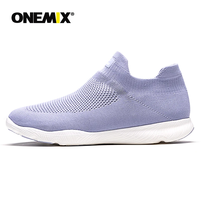 ONEMIX; Мужская обувь; спортивные кроссовки; Новинка года; обувь с дышащей сеткой; прогулочная обувь; кроссовки; светильник без шнуровки; Tenis zapatillas hombre - Цвет: purple