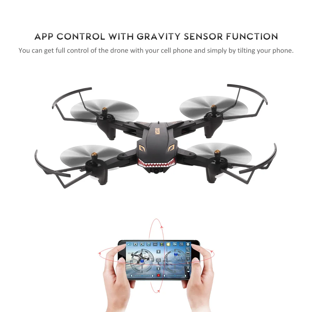 

VISUO XS809S 0.3MP Camera Drone Wifi FPV Foldable Selfie RC Drone Altitude Hold G-sensor Quadcopter with Extra Battery Dron