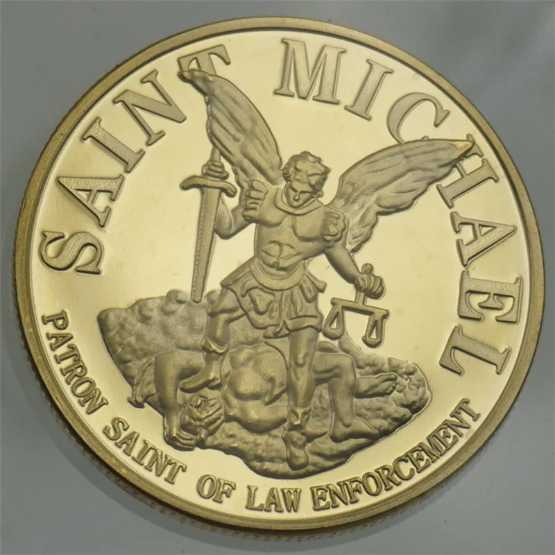 

United States Alaska State Troopers Collectible Gold Plated Souvenir Coin Saint Micheal Pattern Collection Commemorative Coin