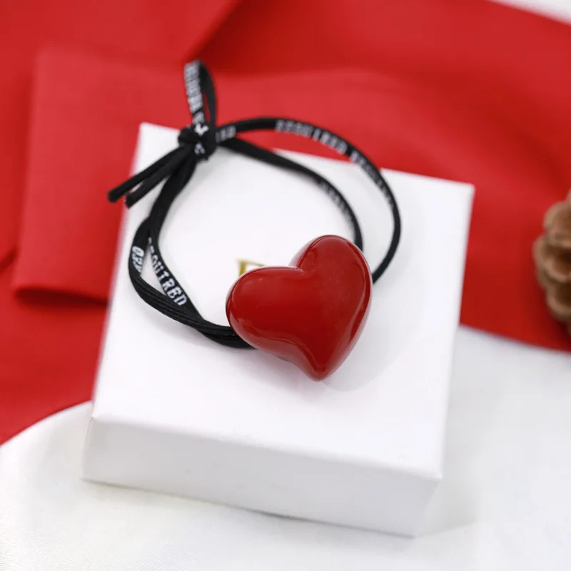 Милый детский бисерный повязка на голову с красными звездами сердцами и бантами высокоэластичные украшения для девочек.