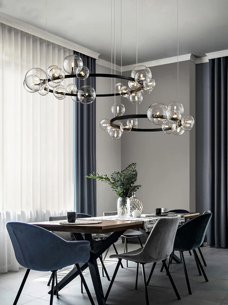 Nordic living room lamp simple modern atmosphere light luxury bubble dining chandelier | Лампы и освещение