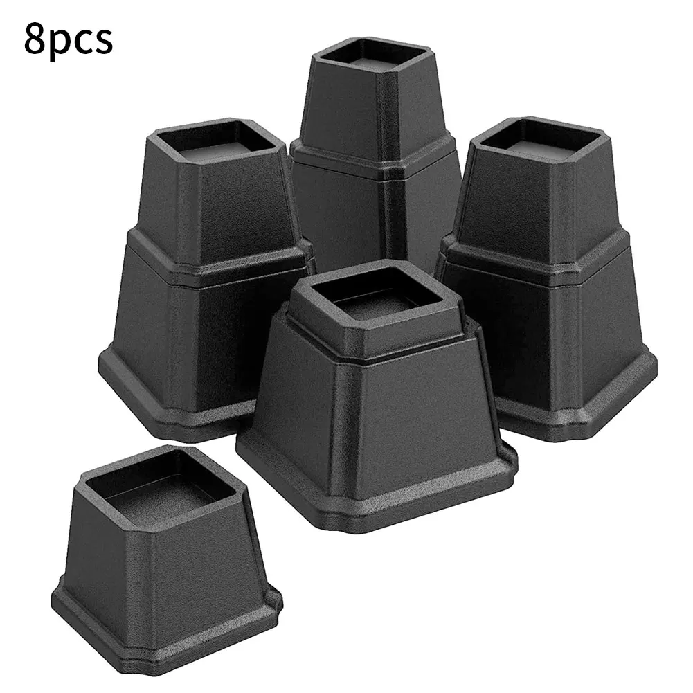 

8PCS Bed Risers Heavy-Duty Plastic Adjustable Furniture Lifts Risers For Sofa Table Bed Increase The Extra Height And Space