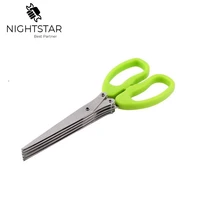 multi functional stainless steel scissors for kitchen knives 5 layers sushi scissors shredded scallion cut herb spices scissors