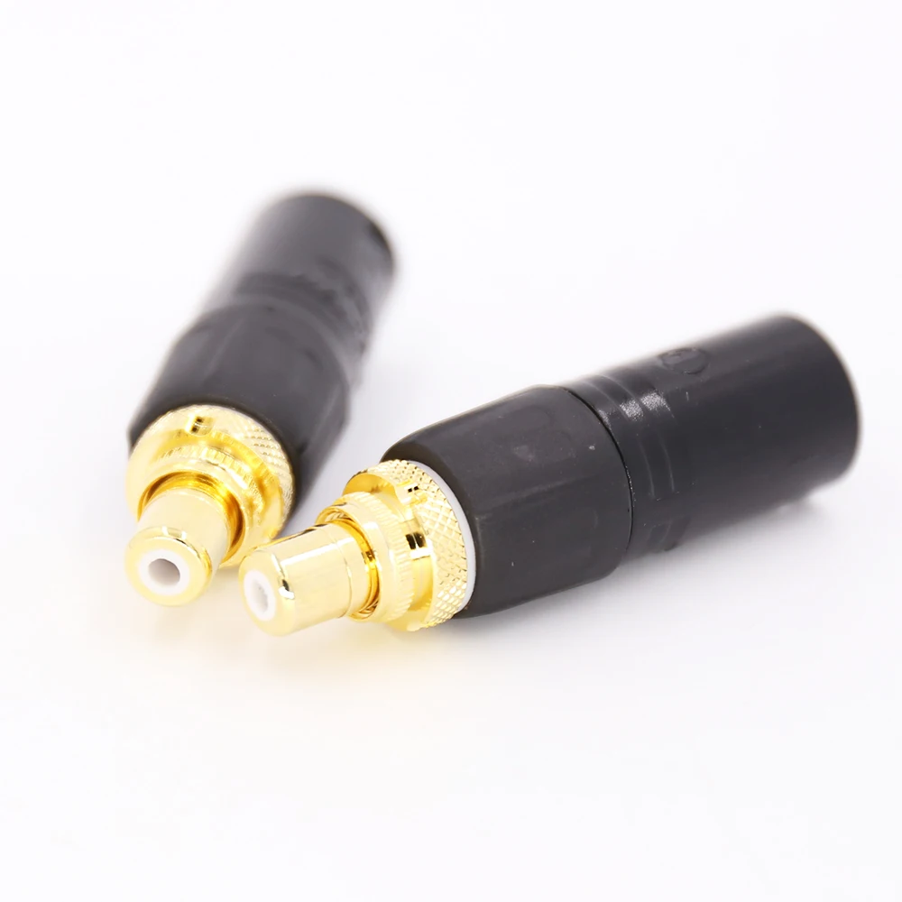 2x XLR для RCA гнездо адаптер Золотой сбалансированный кабель штекер мужской