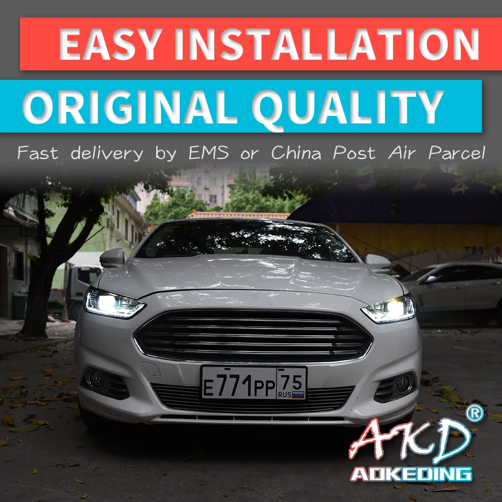 AKD тюнинг автомобильных фар для Ford Mondeo Fusion 2013-2016 светодиодные фары DRL ходовые огни