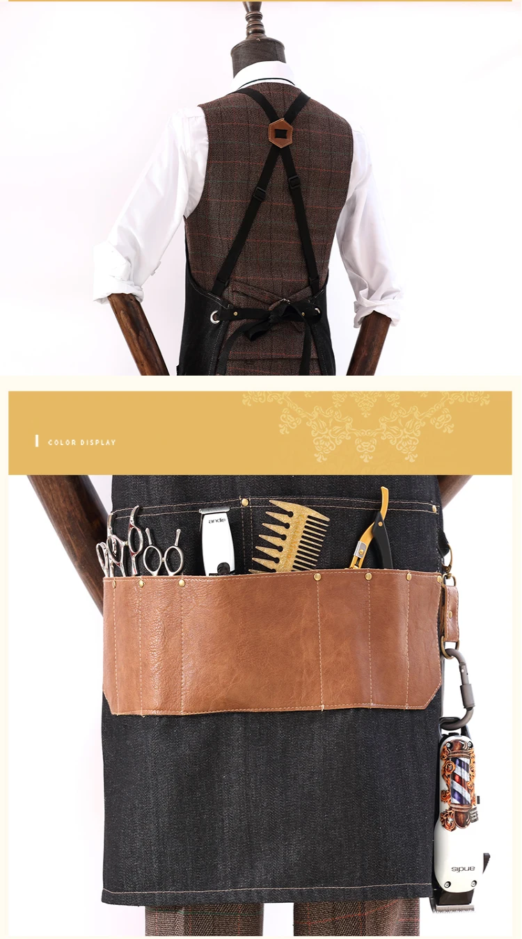 

SenYue Bartender chef, barber apron, uniform, work clothes, antifouling work clothes barbecue apron