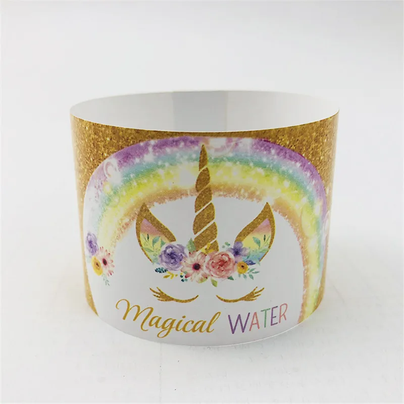 24 шт. украшение душевой кабины Единорог бутылки наклейки на день рождения радуга