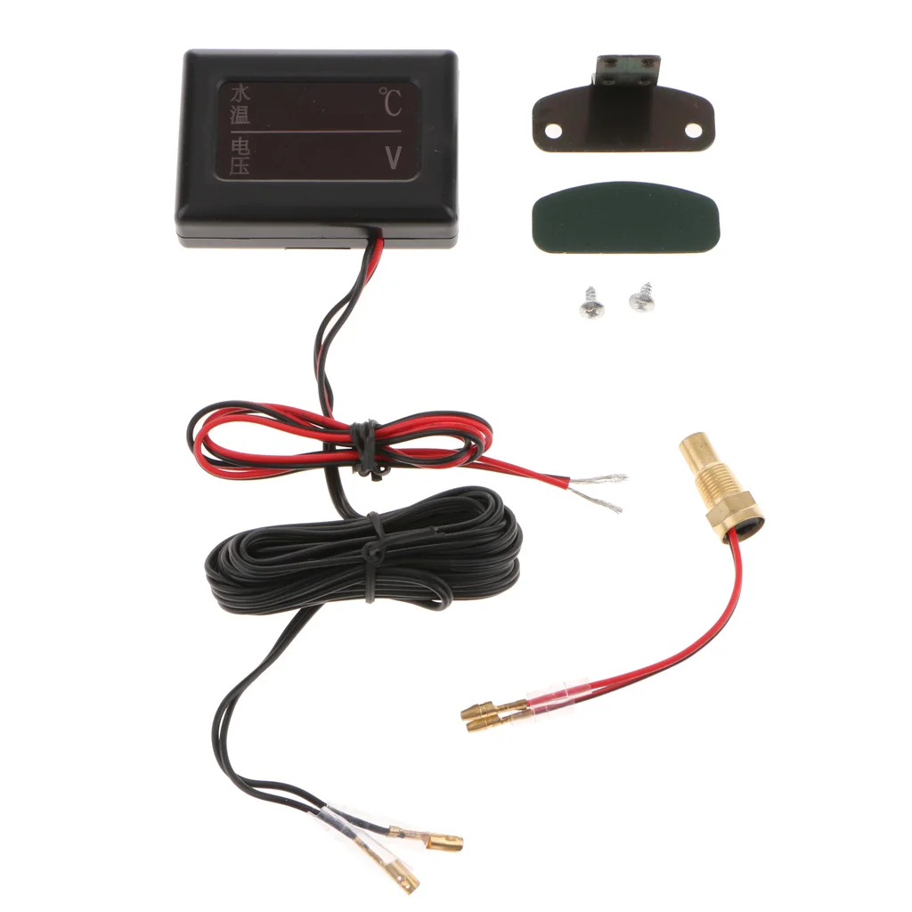 

Universal Car Motor Water Temp &Voltmeter Gauge Meter with Sensor