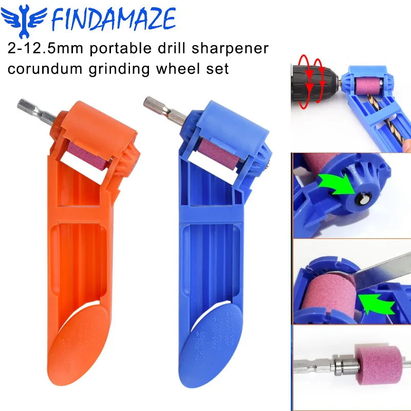 

Portable 2-12.5 Mm Drill Sharpener Corundum Electric Drill Grinder Power Drill Polishing Repair Drill Sharpener Tool Blue Orange