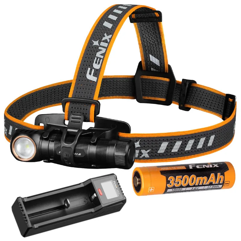 Налобный фонарь fenix HM61R Max 3500 лм зарядка через USB аккумулятор мАч фонарик и