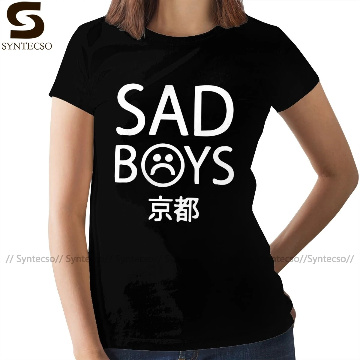 

Футболка с логотипом грустного мальчика Юн леан, забавная женская футболка с коротким рукавом, повседневная женская футболка с рисунком