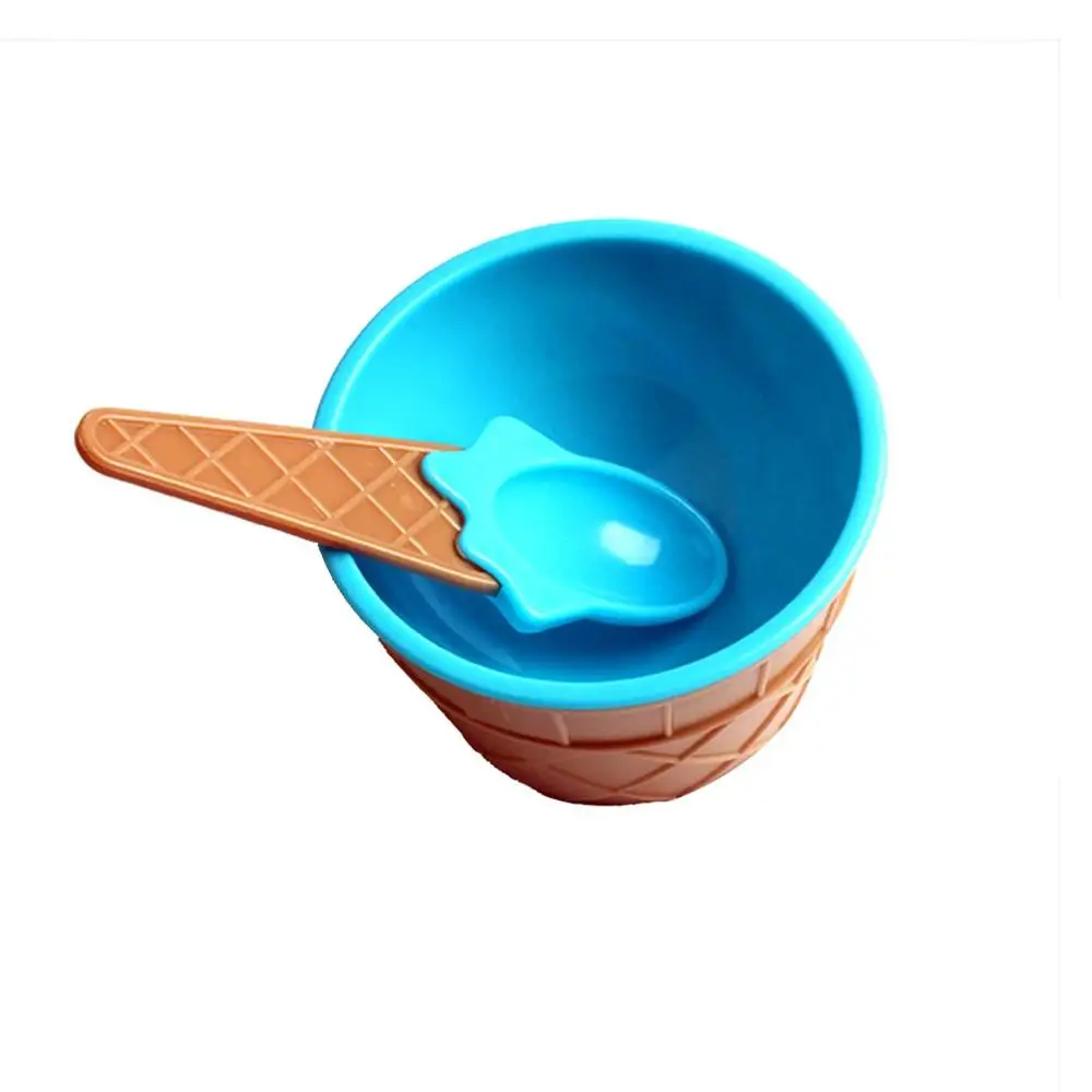 blue Слайм миска коробка ложка пушистые контейнеры DIY комплект аксессуары Детский пластилин чаша игрушки Дети еда играть мороженое чаша - Цвет: blue