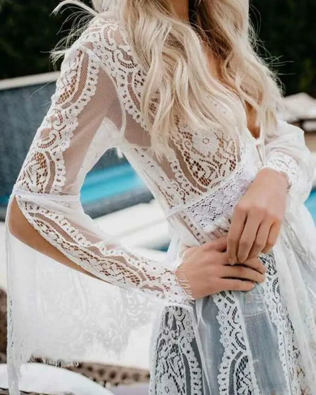 Womens Beach Bikini Cover up Long 