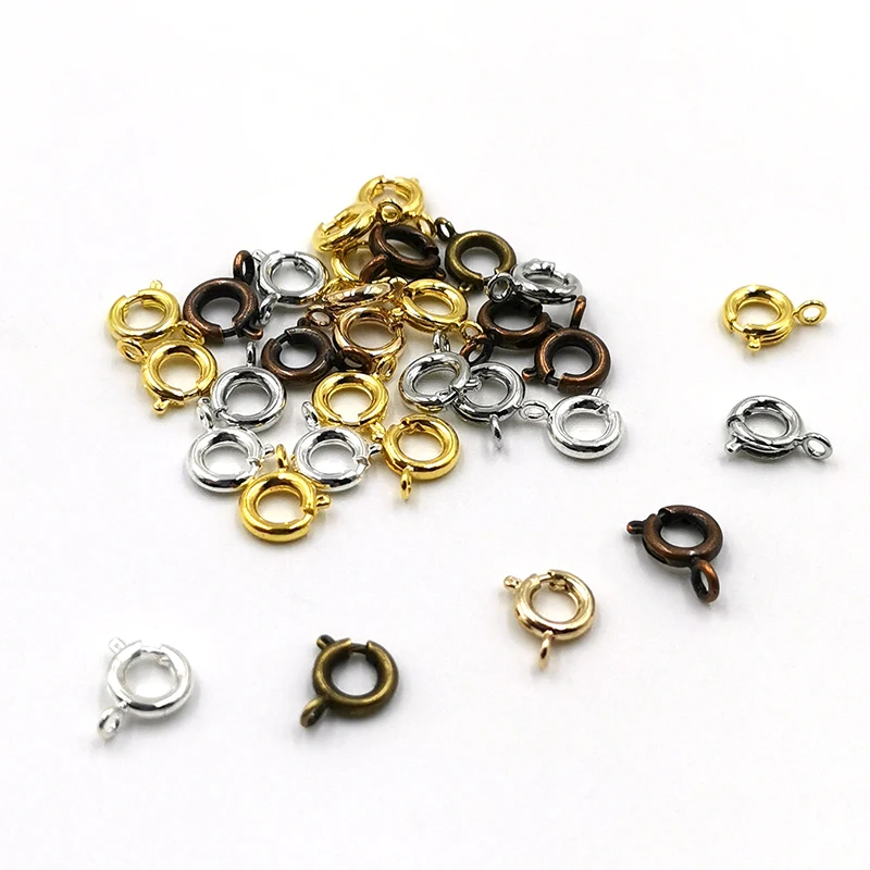 30 шт./лот винтажные металлические Пружинные застежки с открытыми круглыми