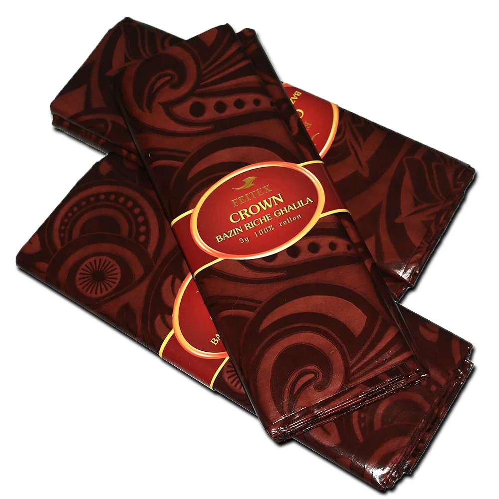 

African Le Bazin Original Super Basin Riche Guinea Brocade FEITEX Damask Shadda Lace Fabrics for Cloth in 5 Yards