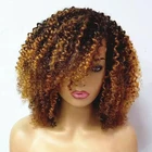 Афро кудрявые медовые блонд Омбре цветные человеческие волосы парики для черных женщин 13x6 кружевной передний парик предварительно выщипанные бразильские Remy 180%