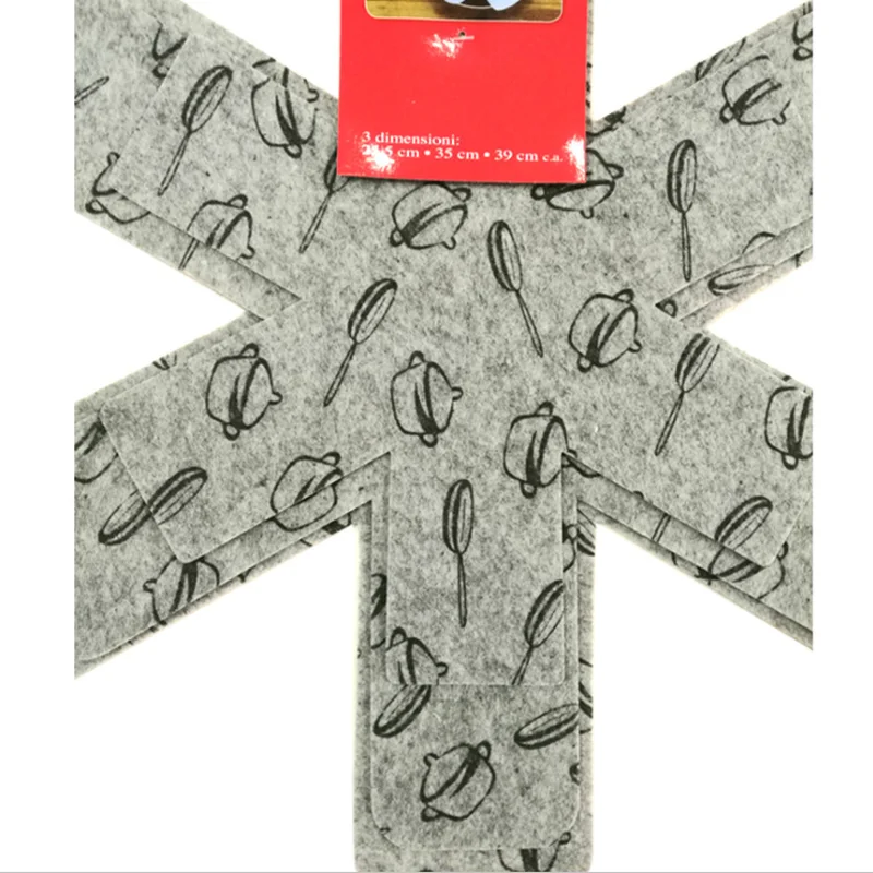 Защитные пленки для кастрюль и сковороды 3 шт. серый Принт разделители