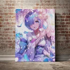 Популярный новый плакат аниме на стену Rem Re Zero Аниме плакат на холсте картина на стену декор для гостиной спальни украшение для дома