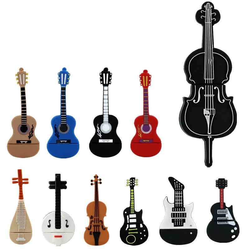 

New Cartoon Musical Instrument Guitar Usb Flash Drive 4Gb 8Gb 16Gb 32Gb 64Gb Pen Drive Pendrive Violin Flash Memory Stick Gift